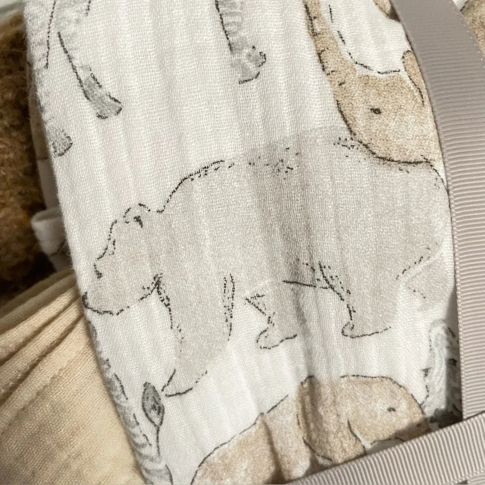 Carter's Swaddle Blankets 2- Cotton Muslin Neutral Safari NEW